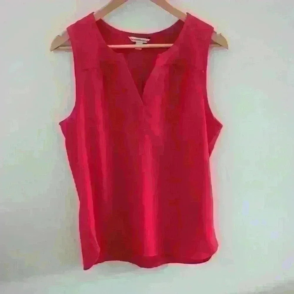 CATHERINE  MALANDRINO | Women's Bright Red Sleeveless Flowy Blouse